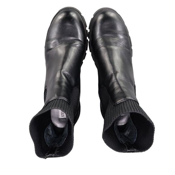 Steve Madden Shoe Women 11 Boots Fashion Platform Block Heel Hutch Pull On Black - Picture 8 of 16